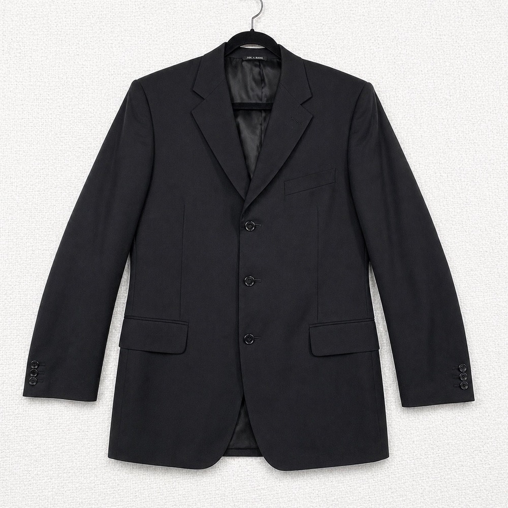 Canali Mens Black 3-Button Virgin Wool Blazer Sport Coat Made in Italy Size‎ 50R